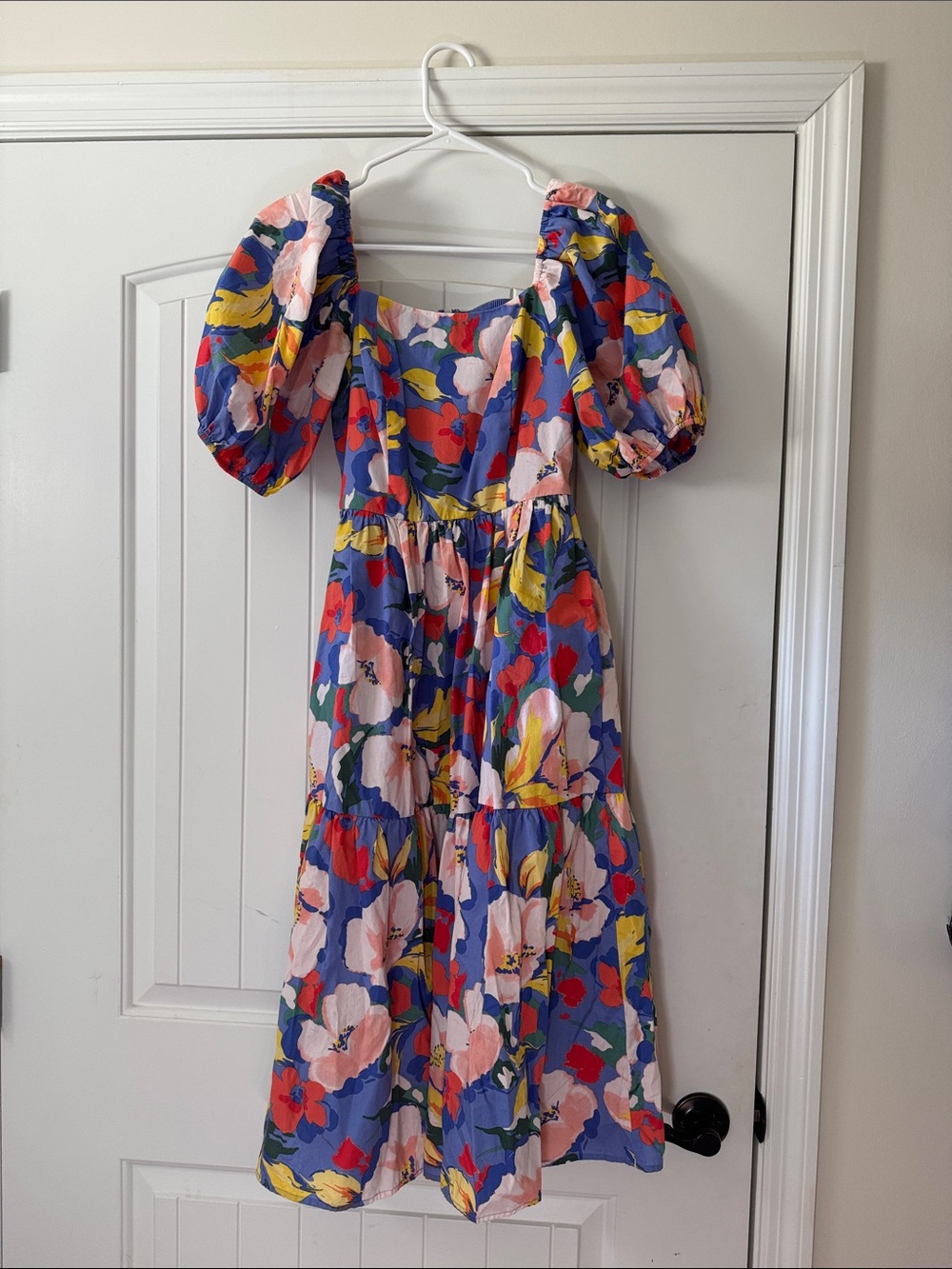 Vince Camuto Girls Multicolor Floral Tiered Dress in Blue, Red, Pink, Yellow